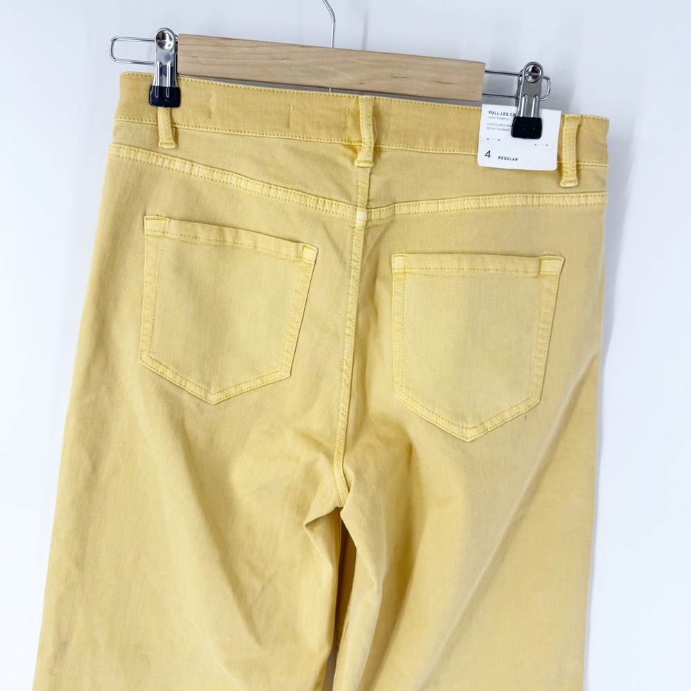 J.Jill Denim High Rise Full Leg Crop Jeans 4 Regular Light Pomelo Yellow New - Picture 8 of 9